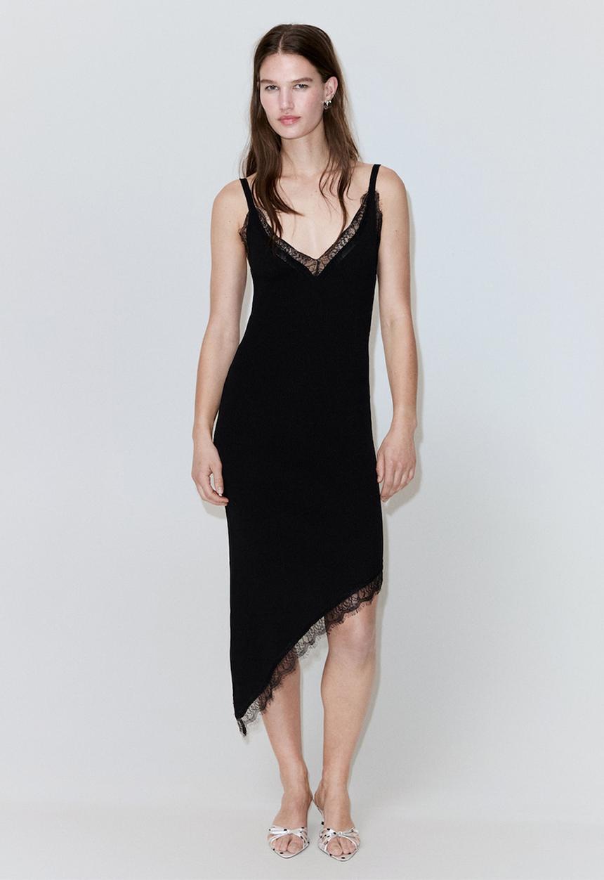 MANGO - Dress curcuma - black