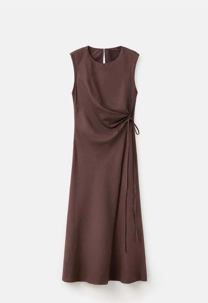 MANGO - Dress penny2 - dark brown