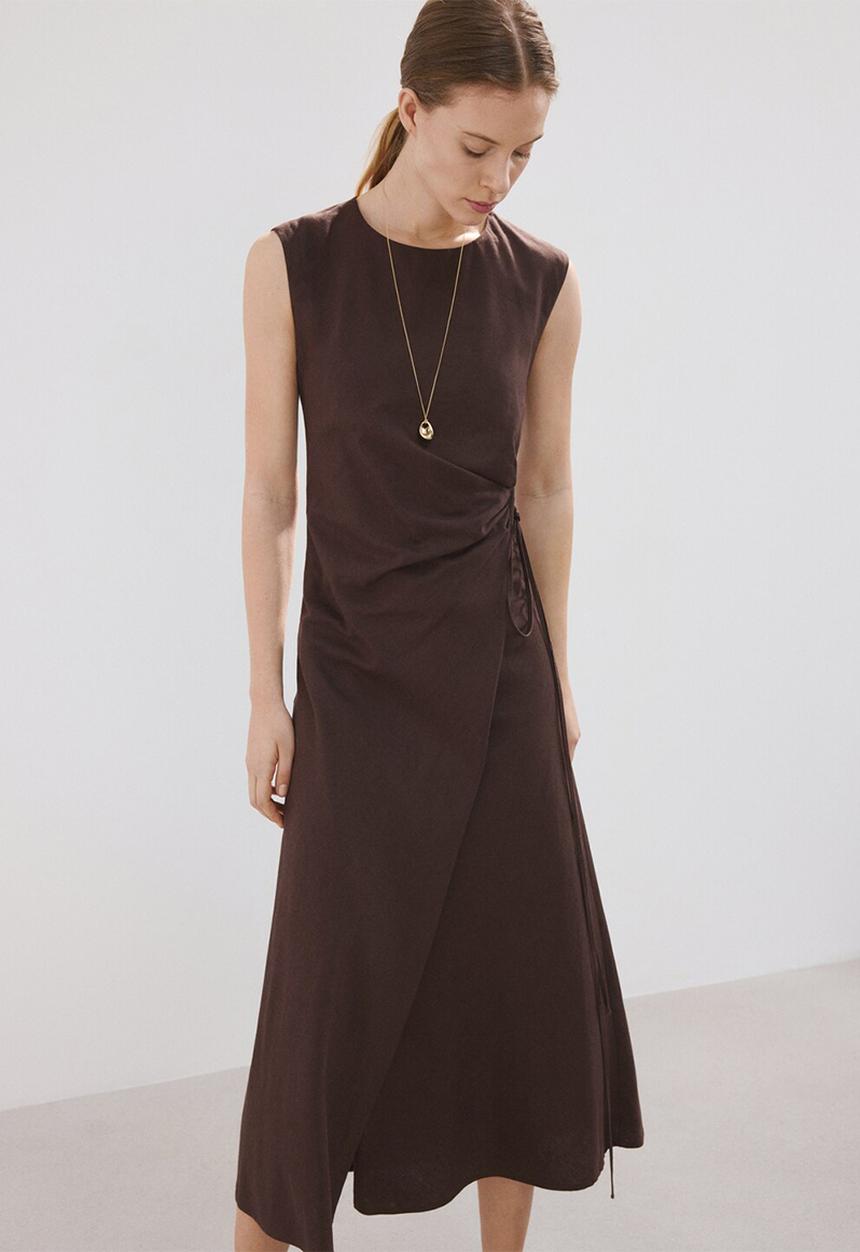 MANGO - Dress penny2 - dark brown