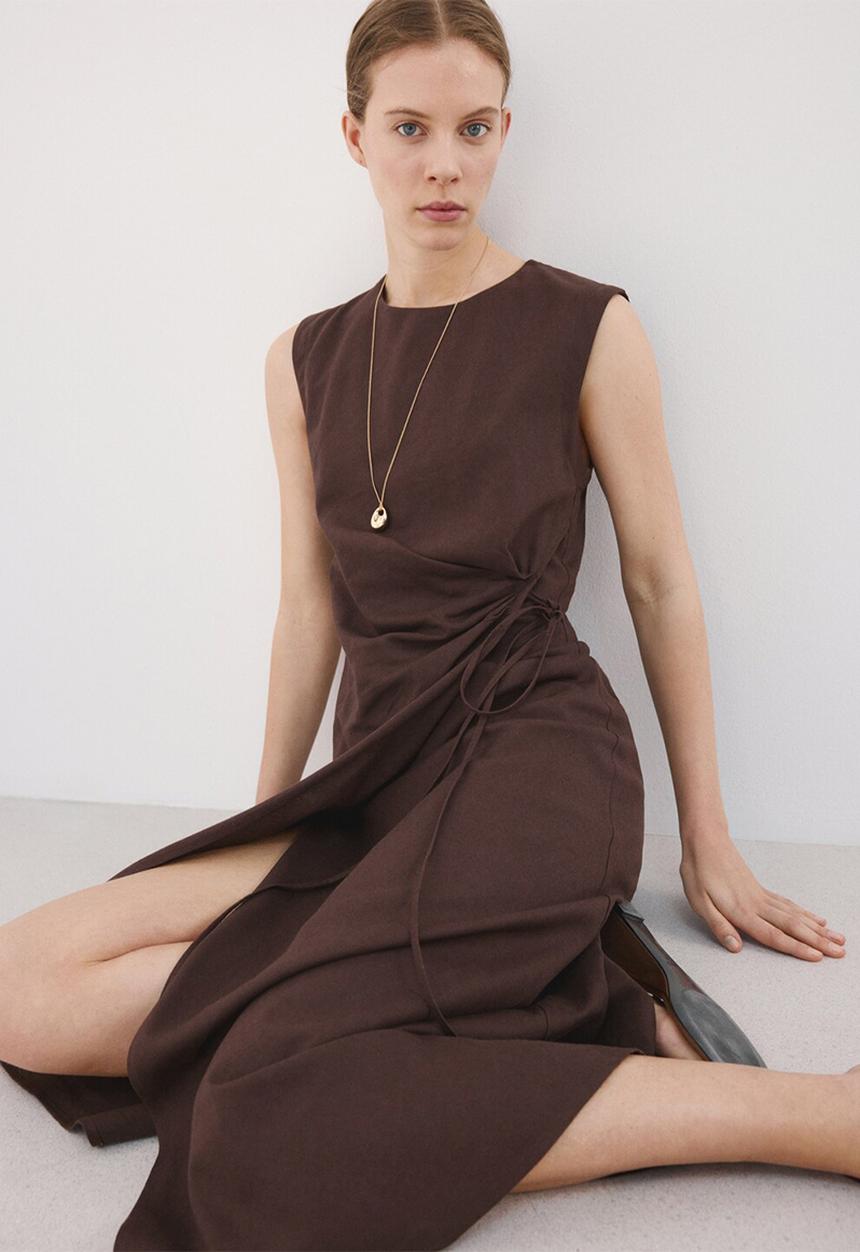 MANGO - Dress penny2 - dark brown