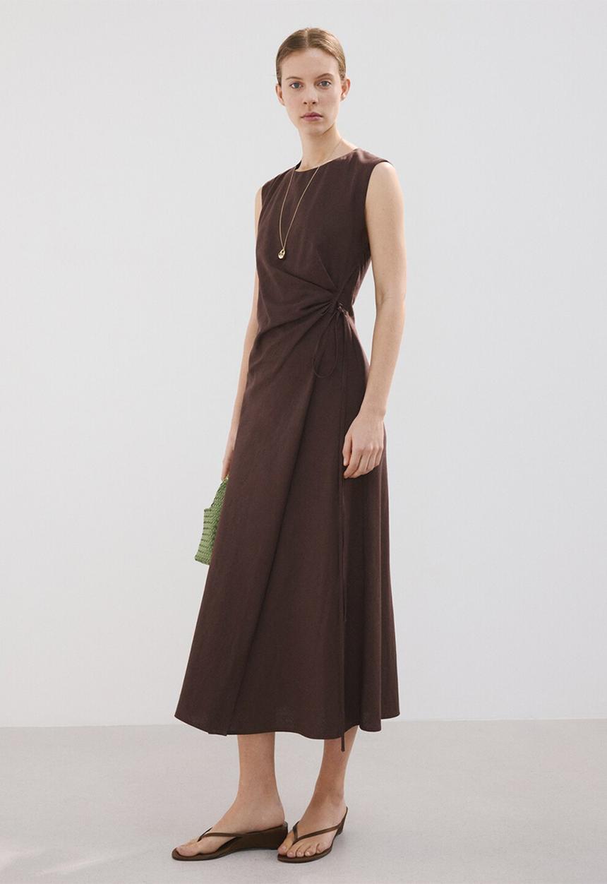 MANGO - Dress penny2 - dark brown