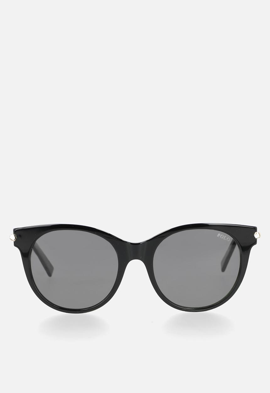POLO - Cat Eye Shape Sunglasses 56 mm - Shiny Black