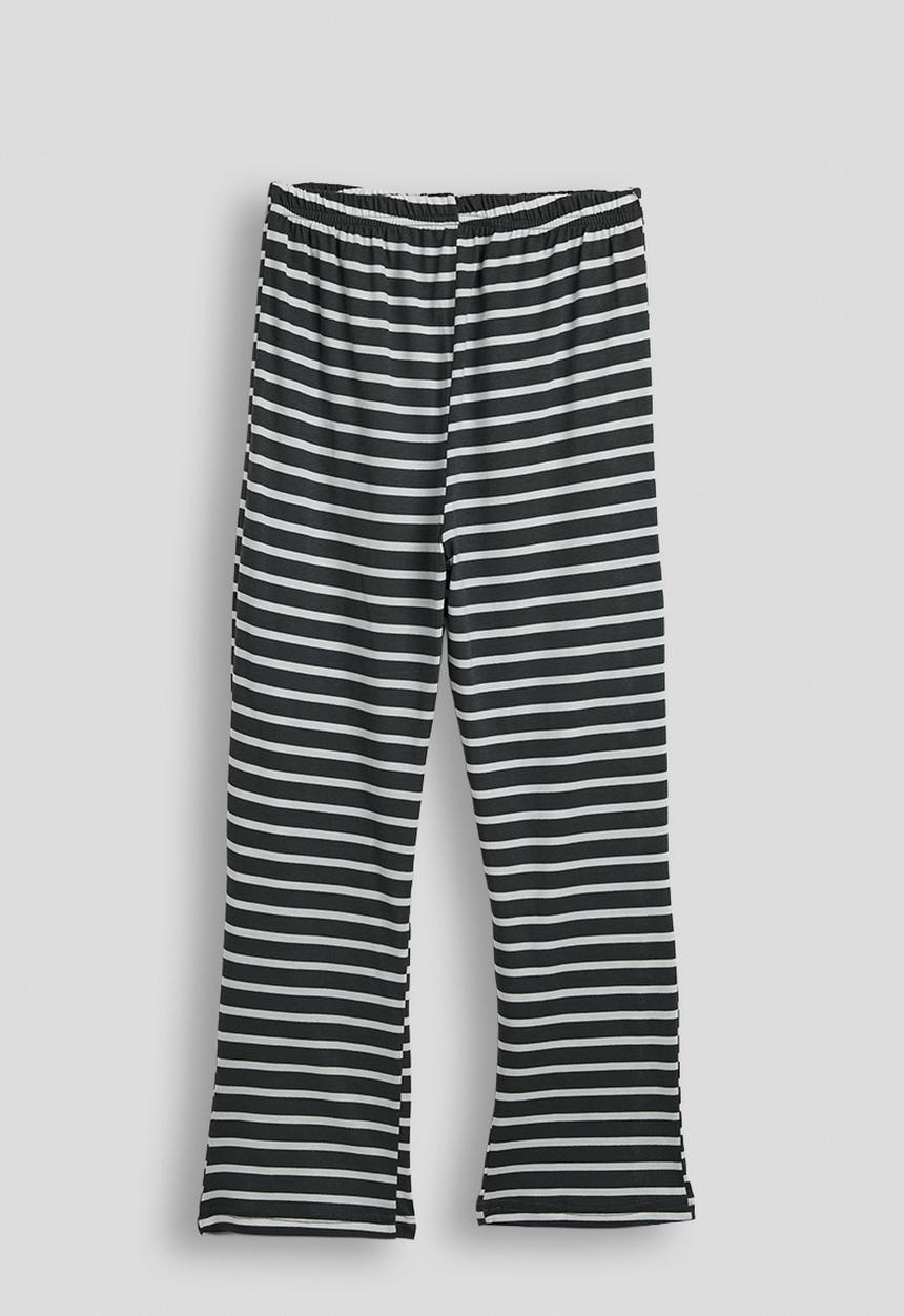 Pop Candy - Dino graphic pj set - black/charcoal stripe