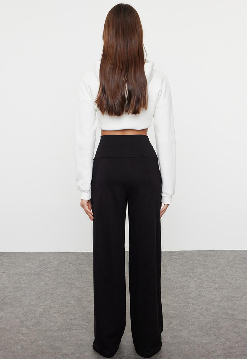 Trendyol - Extra High Waist Wide Leg Trousers - Black