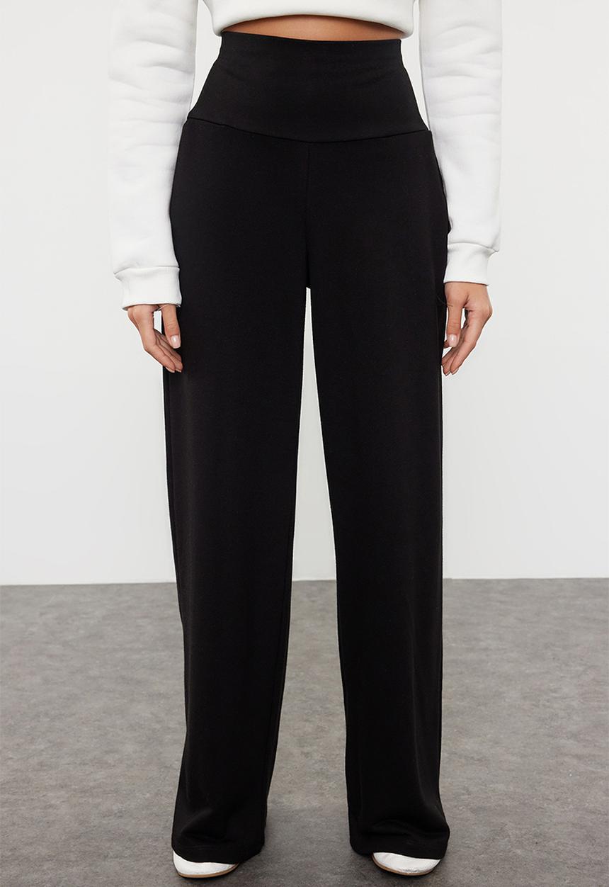 Trendyol - Extra High Waist Wide Leg Trousers - Black