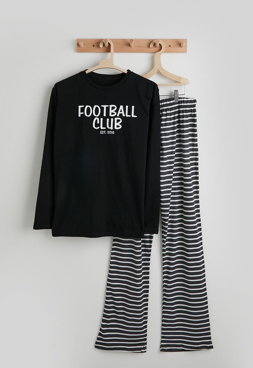 Pop Candy - Pj set - black/charcoal stripe