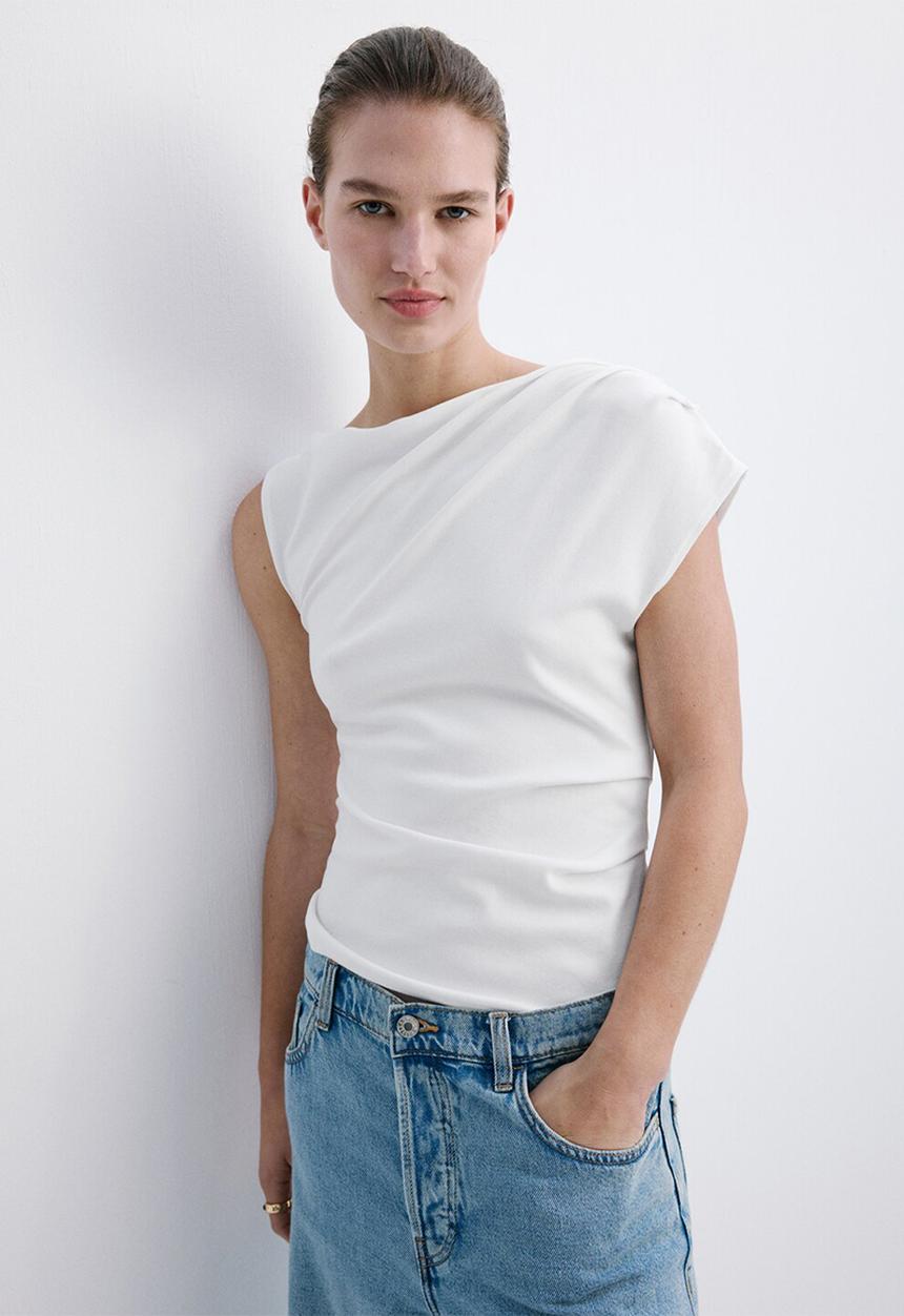 MANGO - T-shirt juline - white