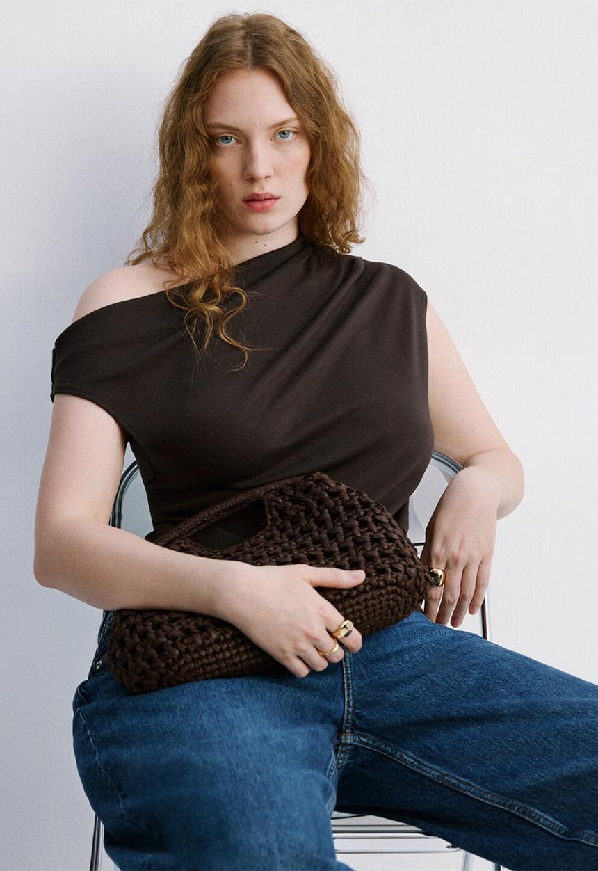 MANGO - T-shirt juline - dark brown