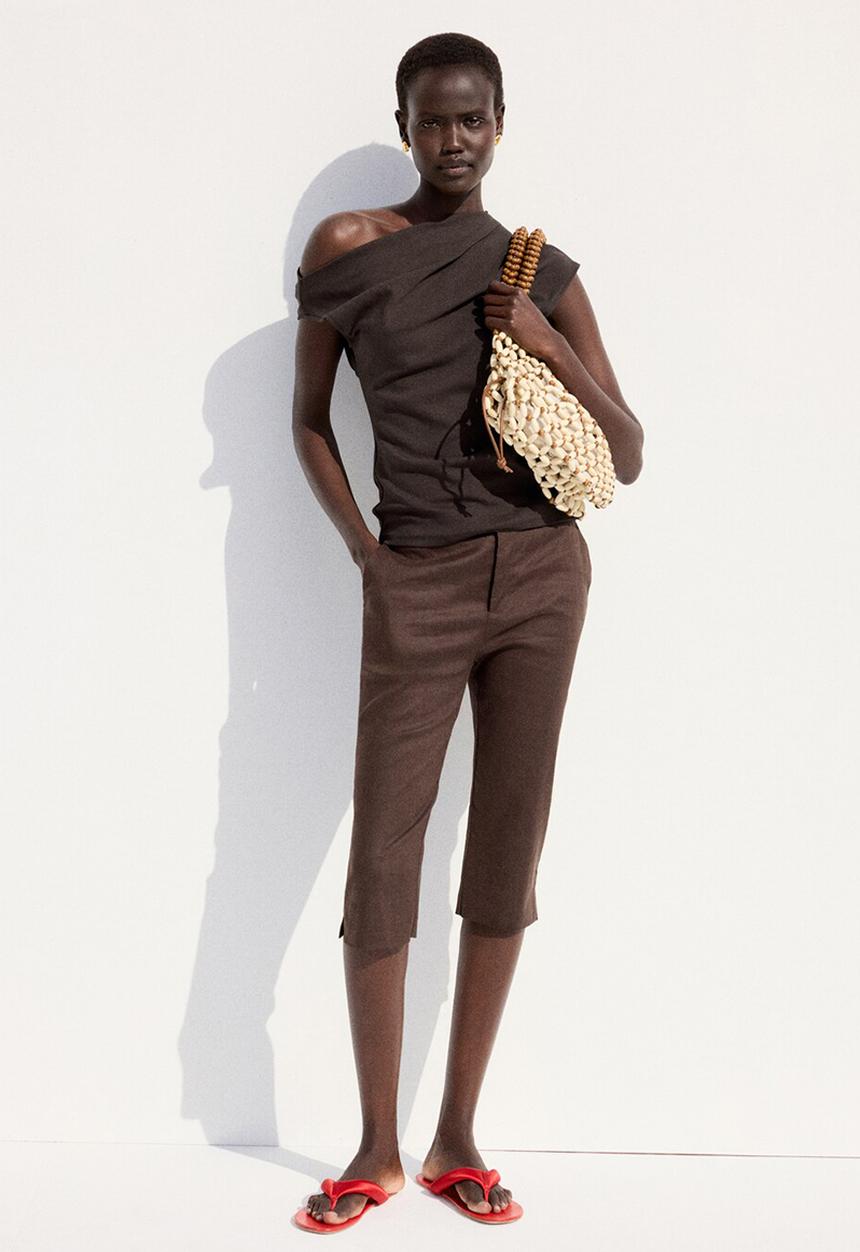 MANGO - T-shirt juline - dark brown
