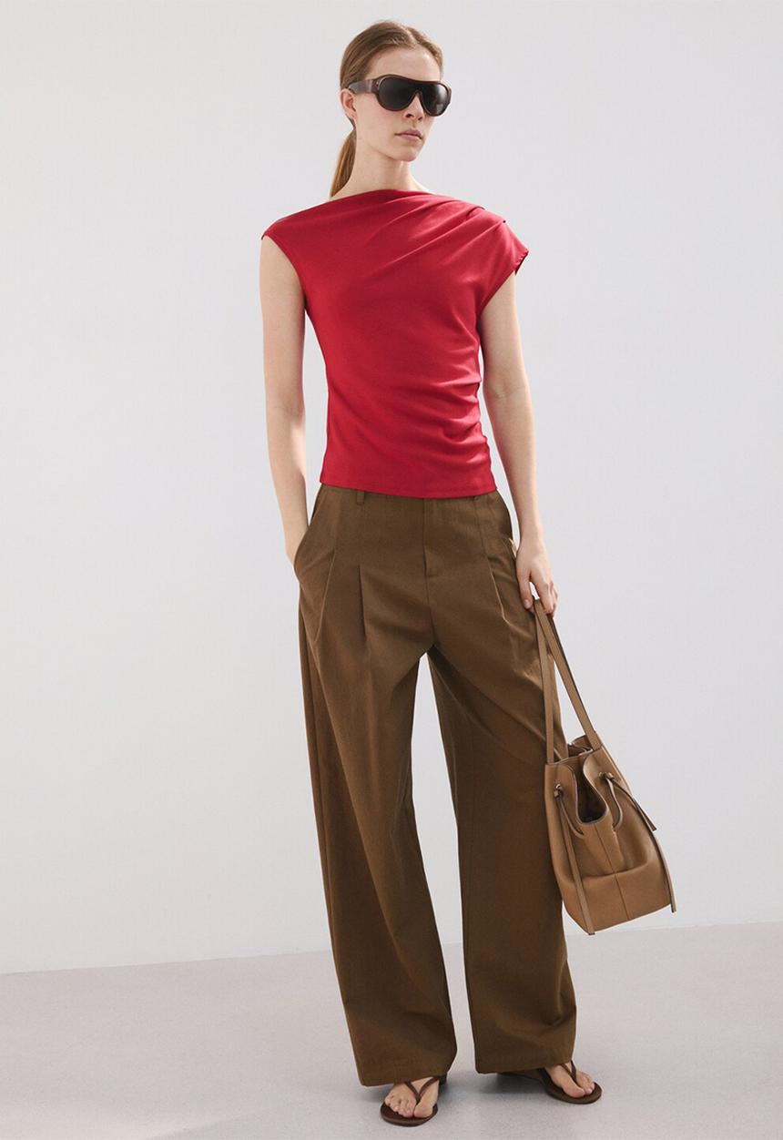 MANGO - T-shirt juline - red