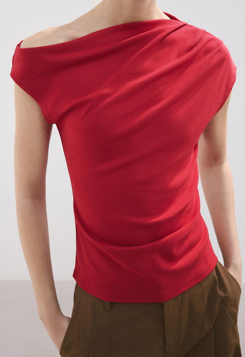 MANGO - T-shirt juline - red