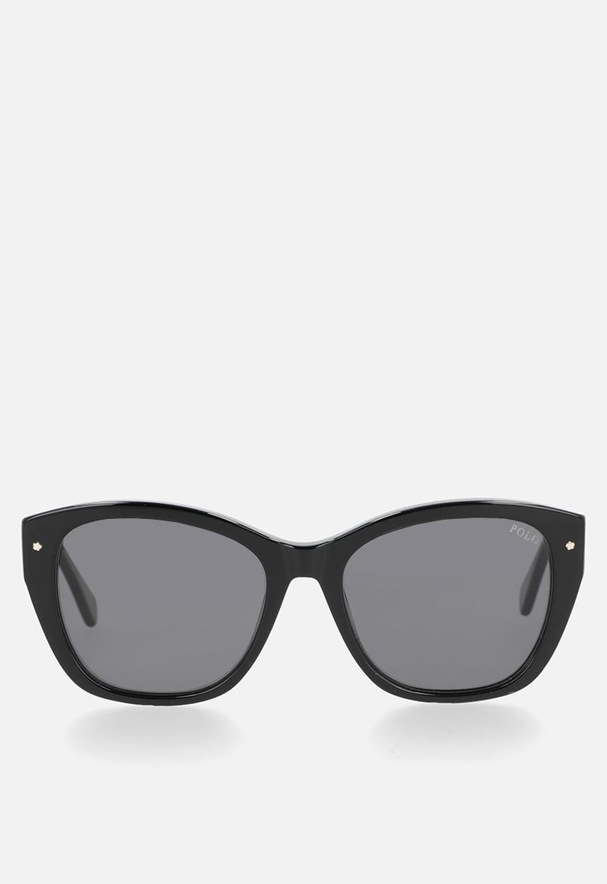 POLO - Cat Eye Shape Sunglasses 55 mm - Shiny Black