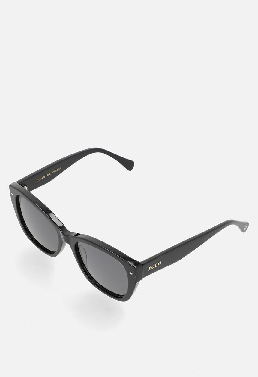 POLO - Cat Eye Shape Sunglasses 55 mm - Shiny Black