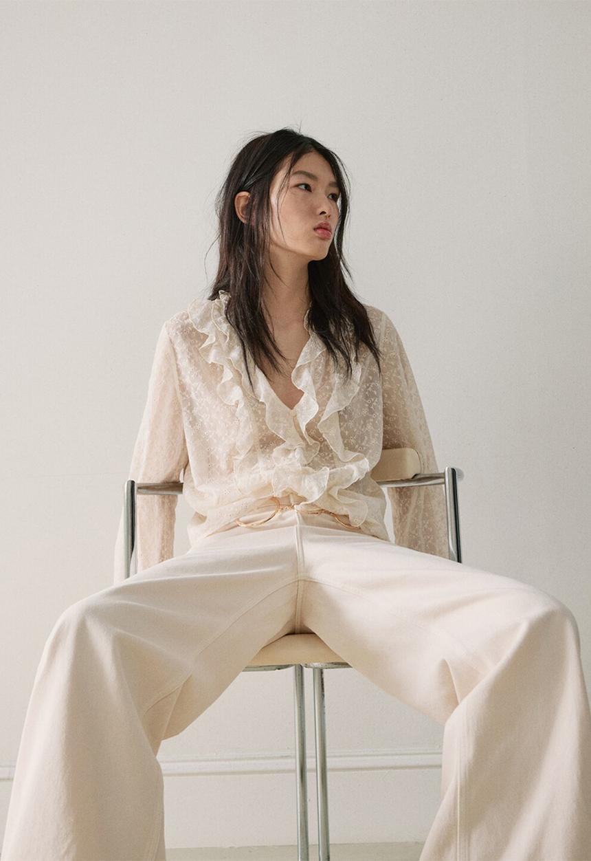 MANGO - Blouse val - light beige