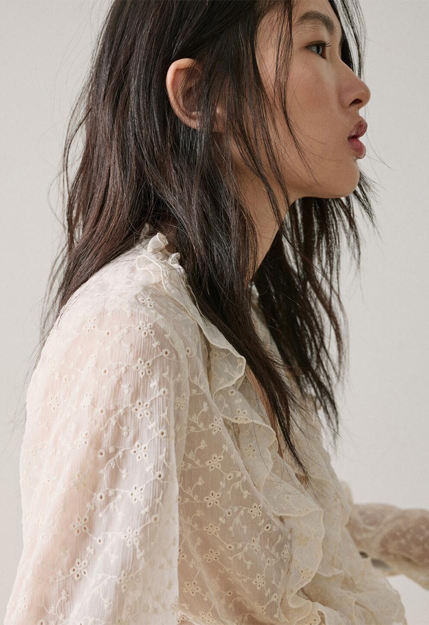 MANGO - Blouse val - light beige