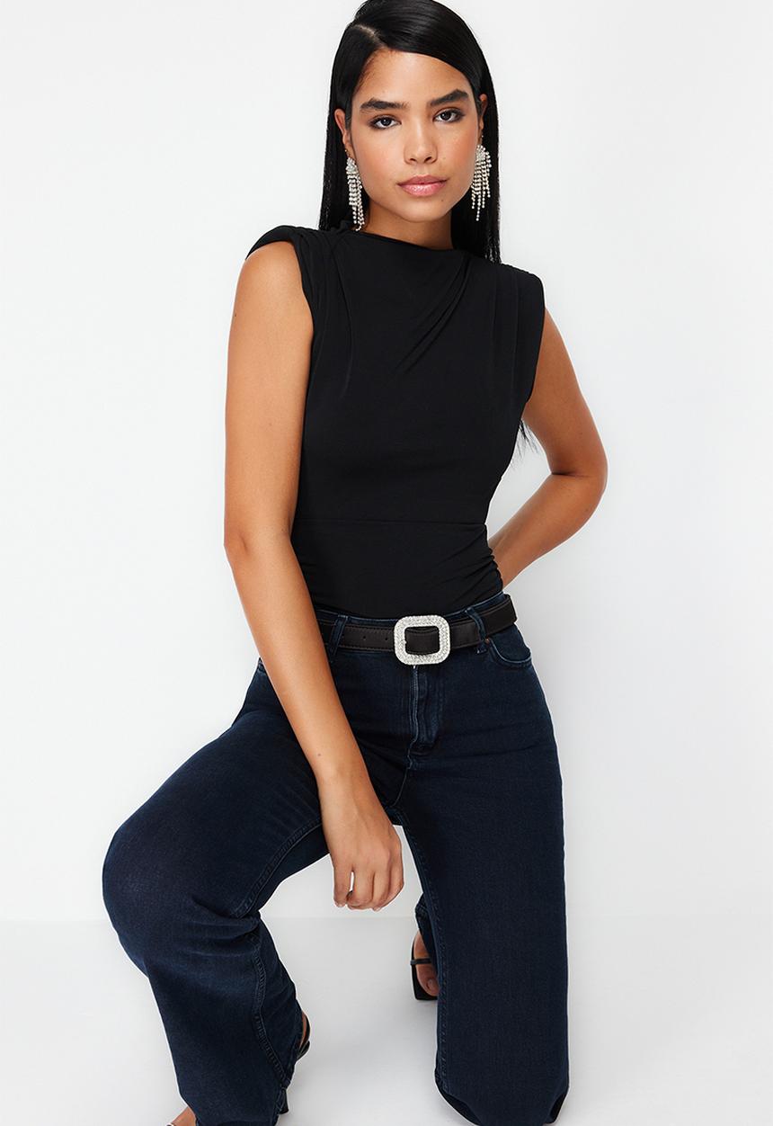 Trendyol - Knitted Bodysuit Fitted - Black
