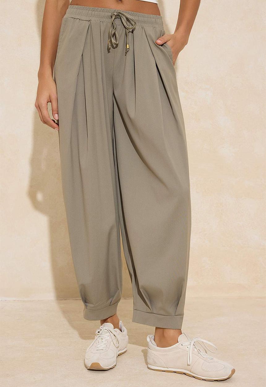 Trendyol - Shalwar Style Trousers - Khaki