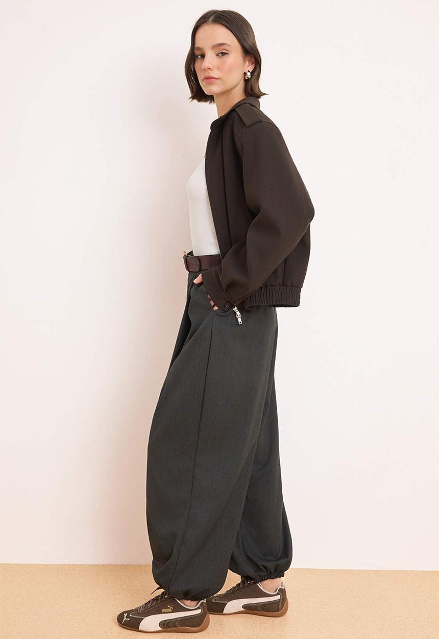 Trendyol - Classic Trousers - Anthracite