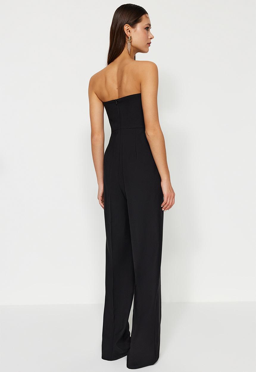 Trendyol - Corset Detailed Woven Jumpsuit - Black