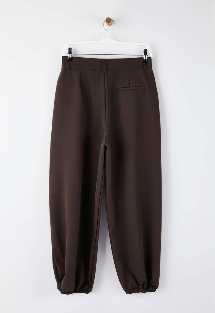 Trendyol - High Waist Baggy Trousers - Brown