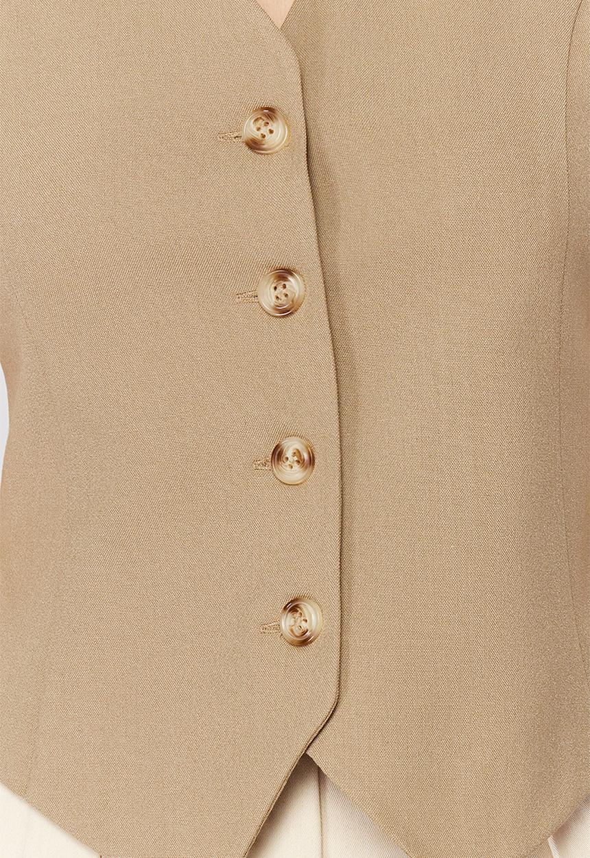 Trendyol - Premium Regular Mold Woven Vest - Mink