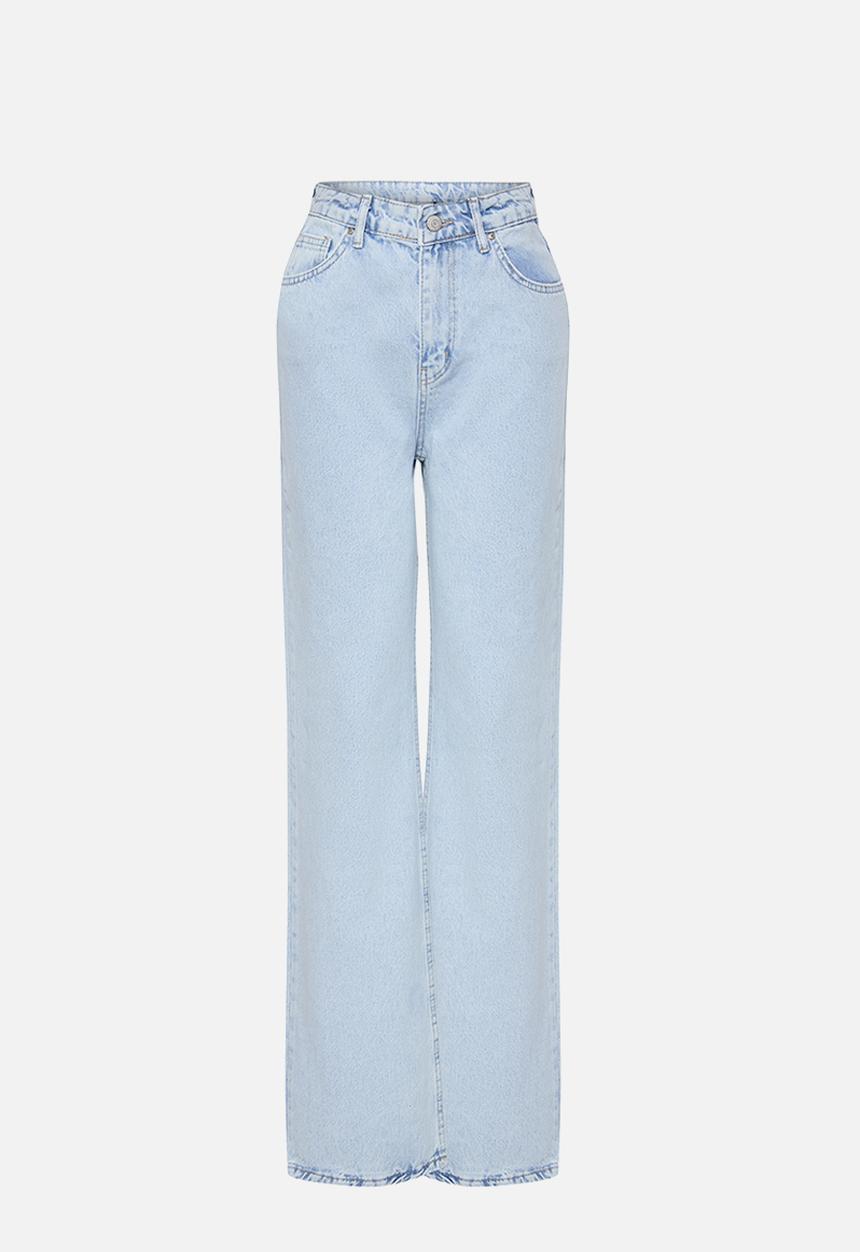 Trendyol - High Waist Wide Leg Jeans - Ice Blue