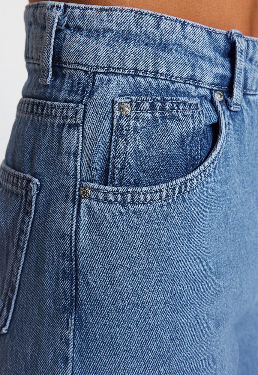 Trendyol - High Waist Palazzo Jeans - Blue