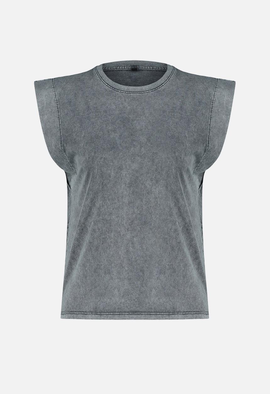 Trendyol - Basic Crew Neck Knitted T-Shirt - Anthracite