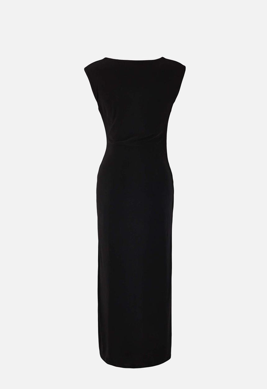 Trendyol - A-Line Sleeveless Stretchy Knitted Dress - Black
