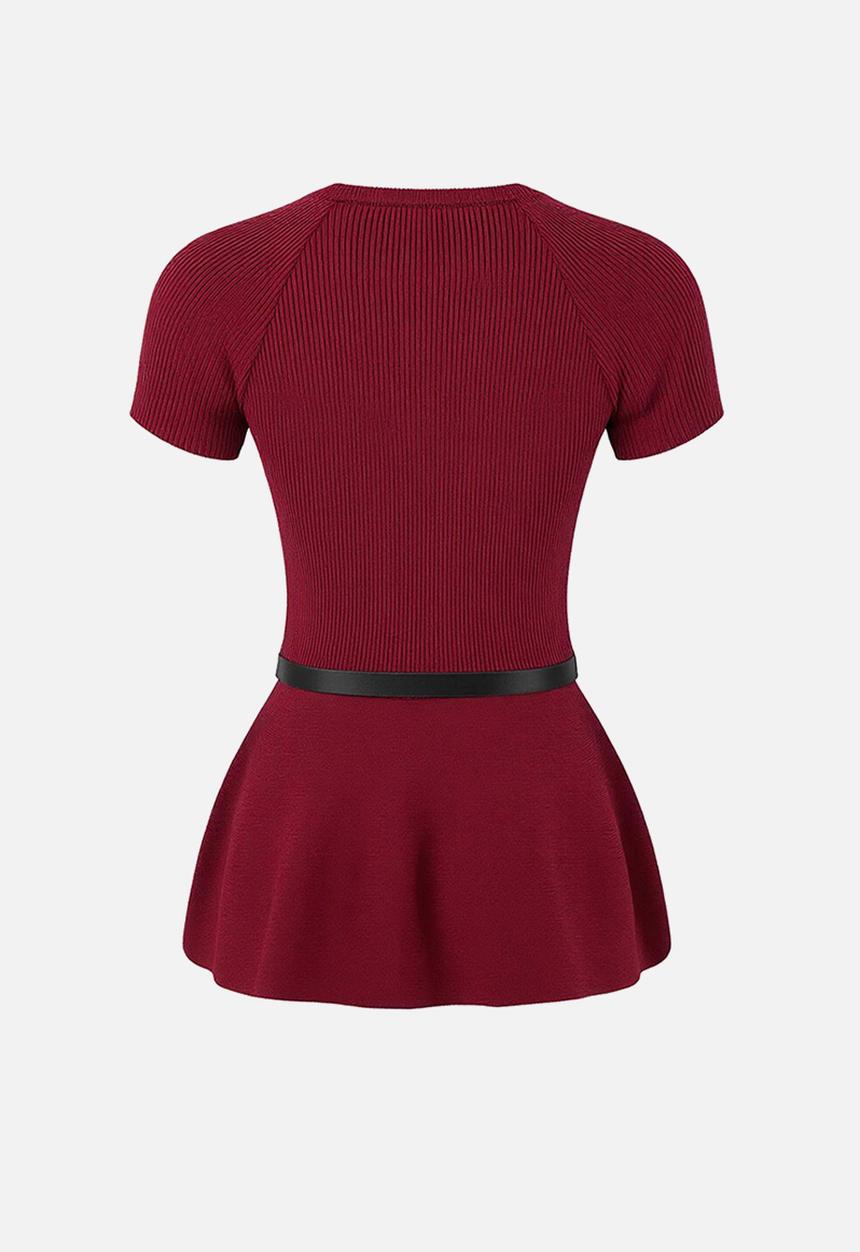 Trendyol - Crew Neck Knitwear - Burgundy