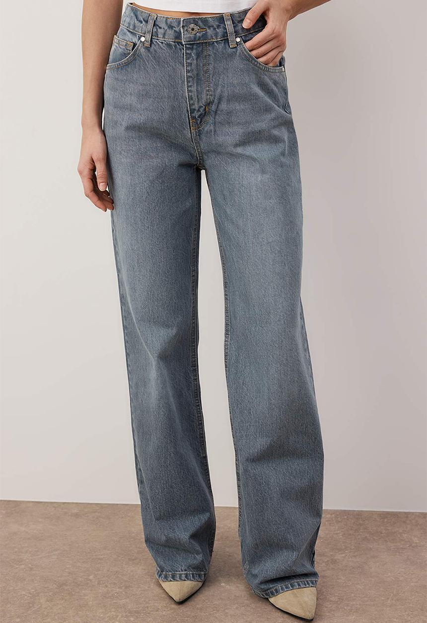 Trendyol - High Waist Wide Leg Jeans - Blue*001