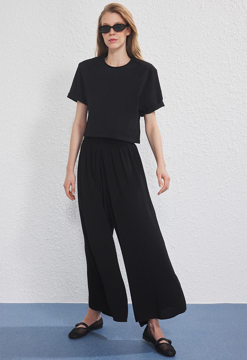 Trendyol - Elastic Waist Harem Pants - Black