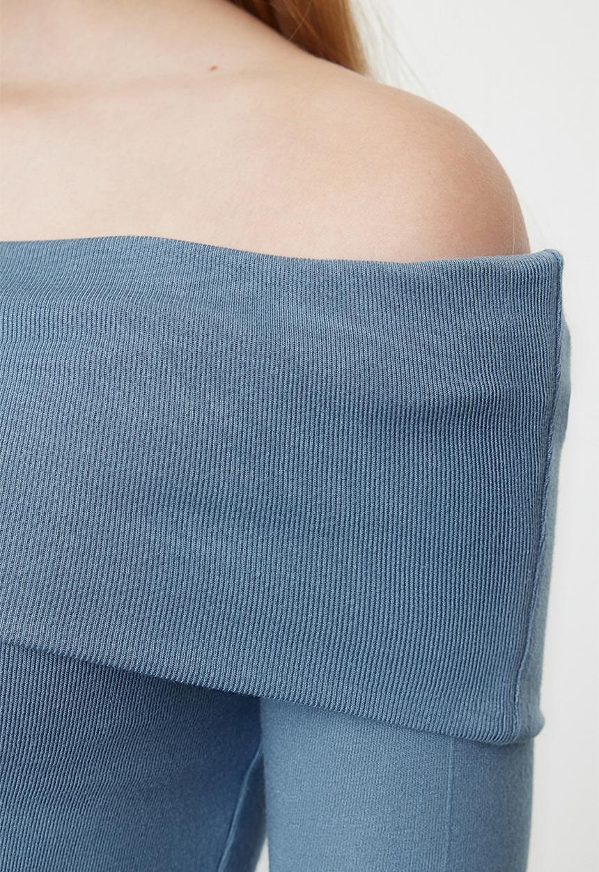 Trendyol - Knitted Blouse Short Crop - Indigo