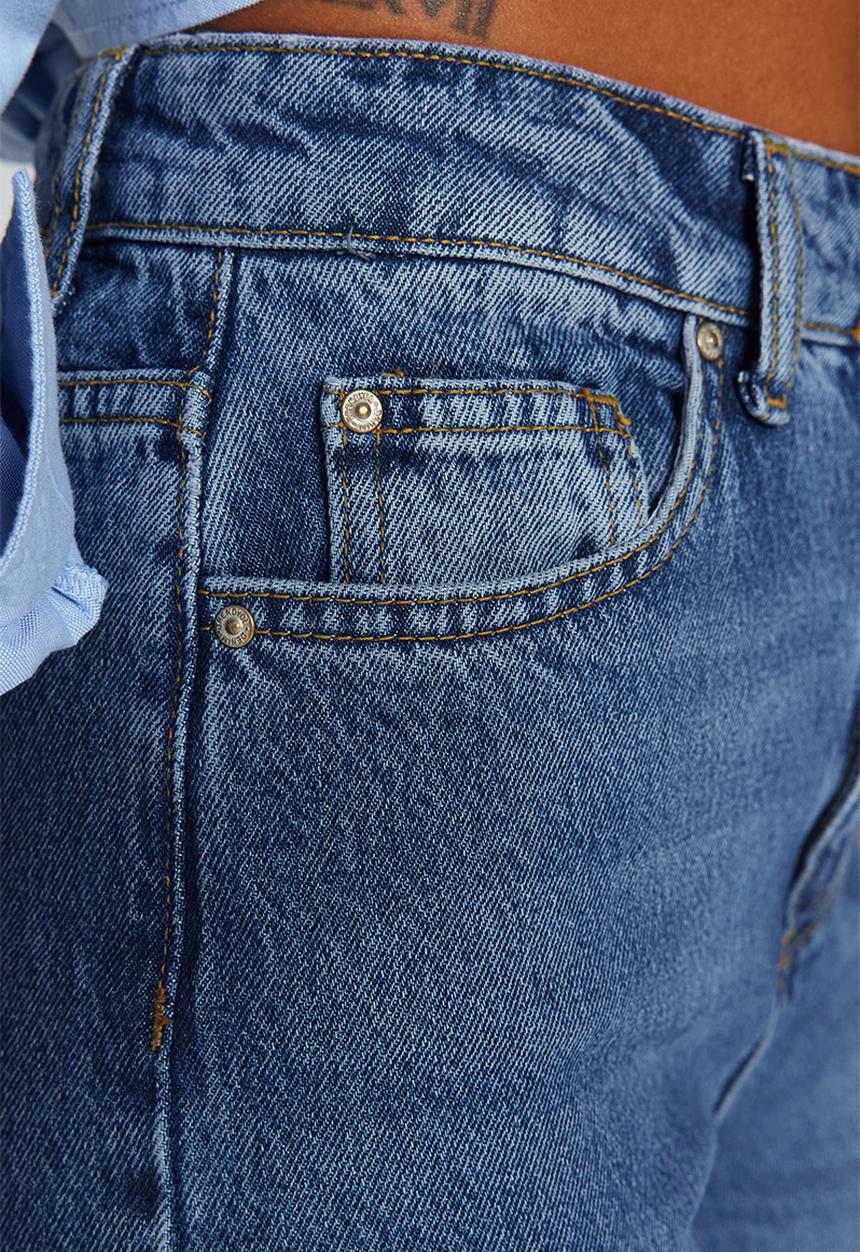 Trendyol - High Waist Mom Jeans - Dark Blue