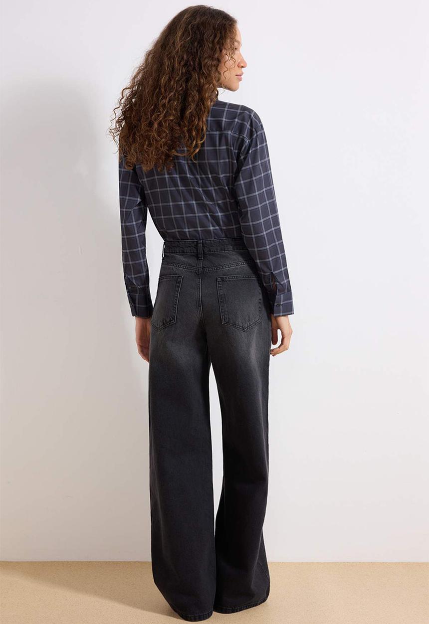 Trendyol - High Waist Extra Wide Leg Jeans - Black