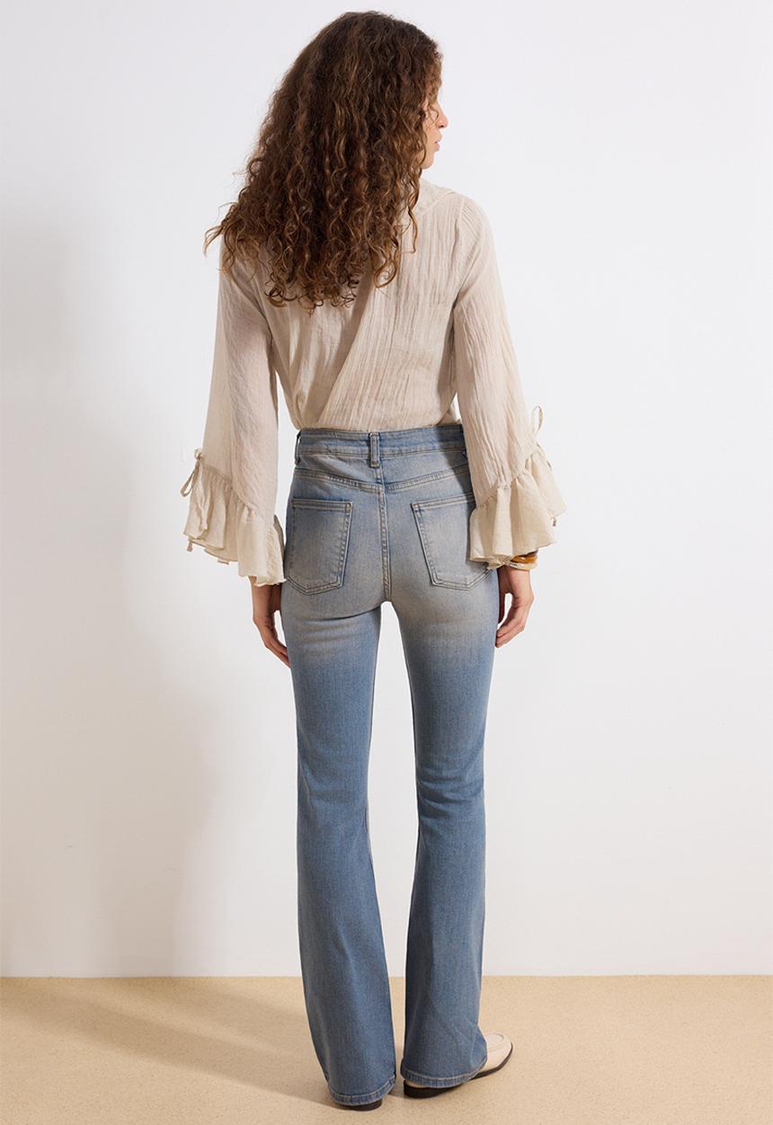 Trendyol - Vintage Straight Leg Jeans - Dark Blue