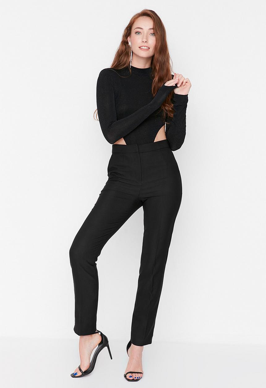 Trendyol - Slim Leg Trousers - Black