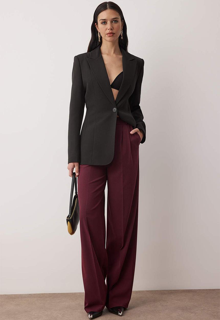 Trendyol - Limited Edition Wide Leg Trousers - Plum