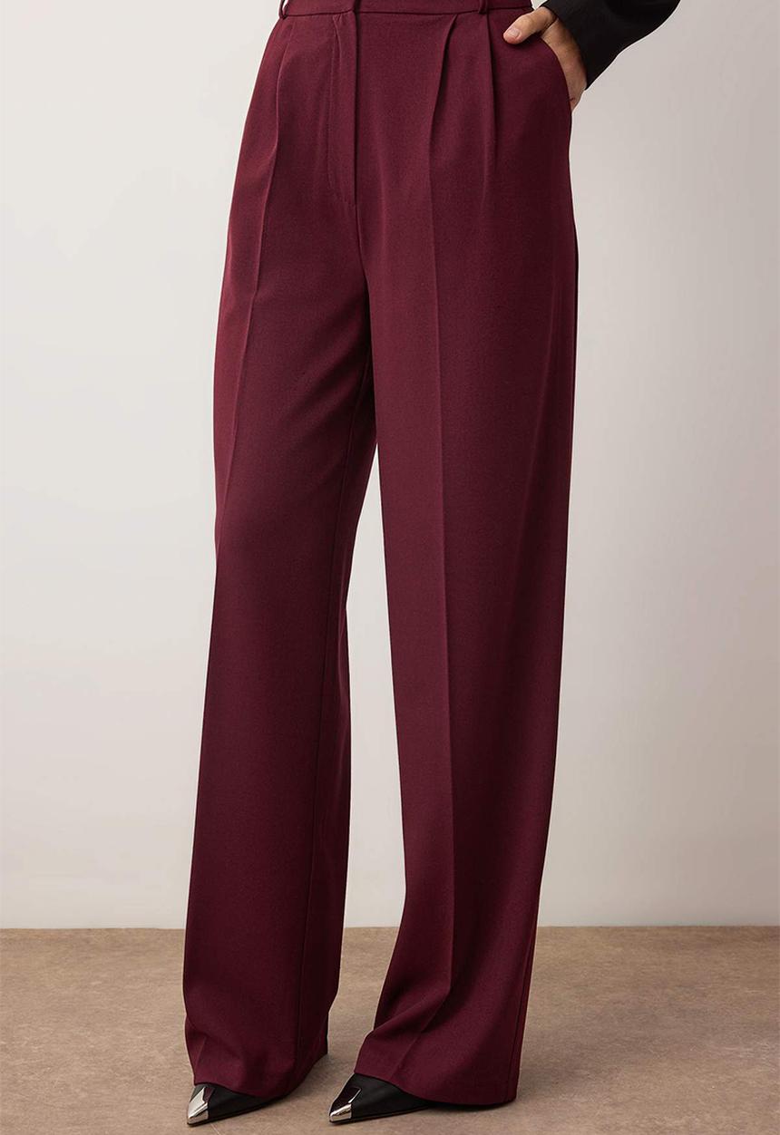 Trendyol - Limited Edition Wide Leg Trousers - Plum