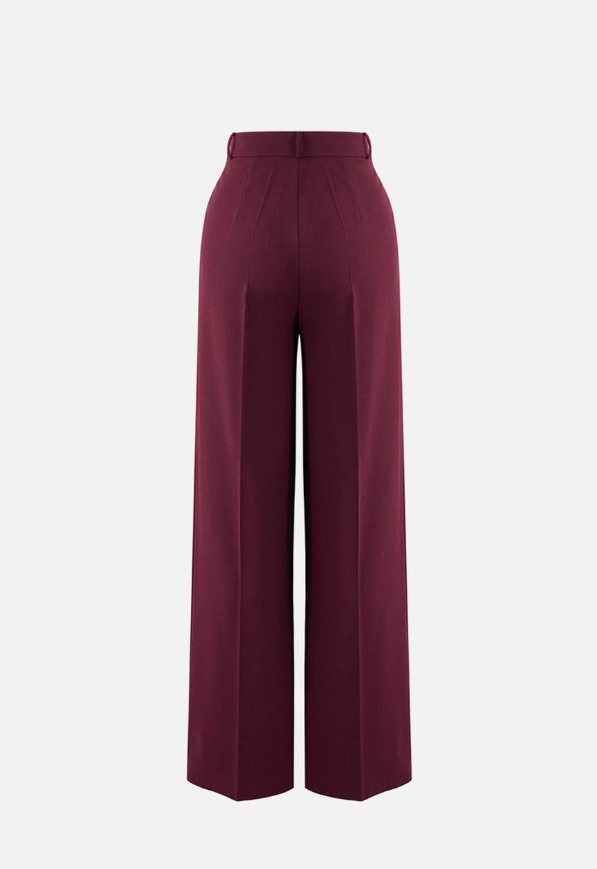Trendyol - Limited Edition Wide Leg Trousers - Plum