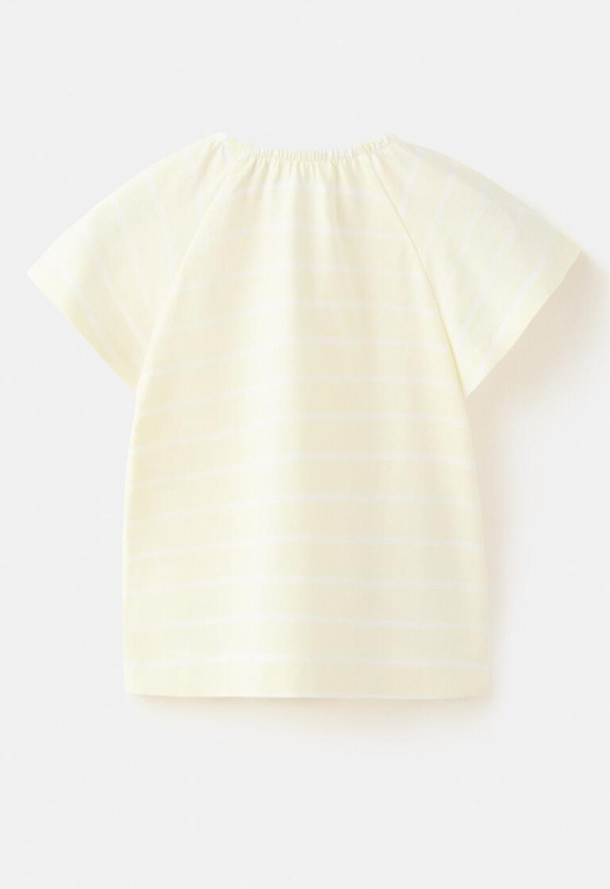 MANGO - T-Shirt STRIPE - Light/Pastel Yellow