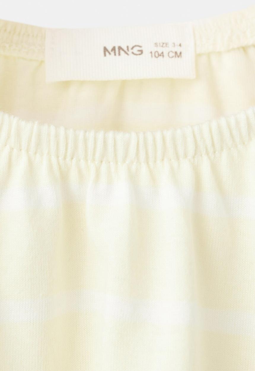 MANGO - T-Shirt STRIPE - Light/Pastel Yellow