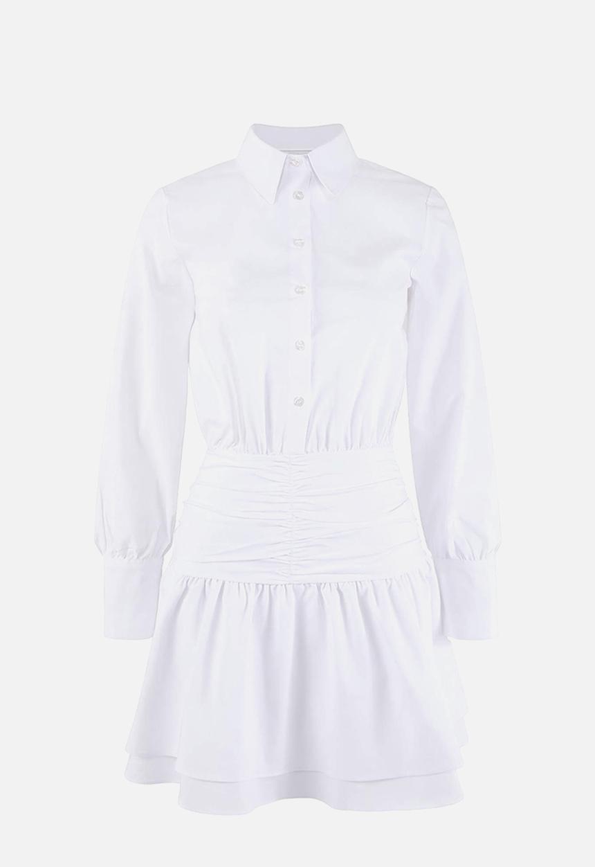 Trendyol - Waist Detailed Mini Poplin Woven Dress - Ecru