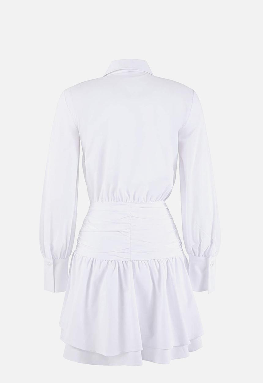 Trendyol - Waist Detailed Mini Poplin Woven Dress - Ecru