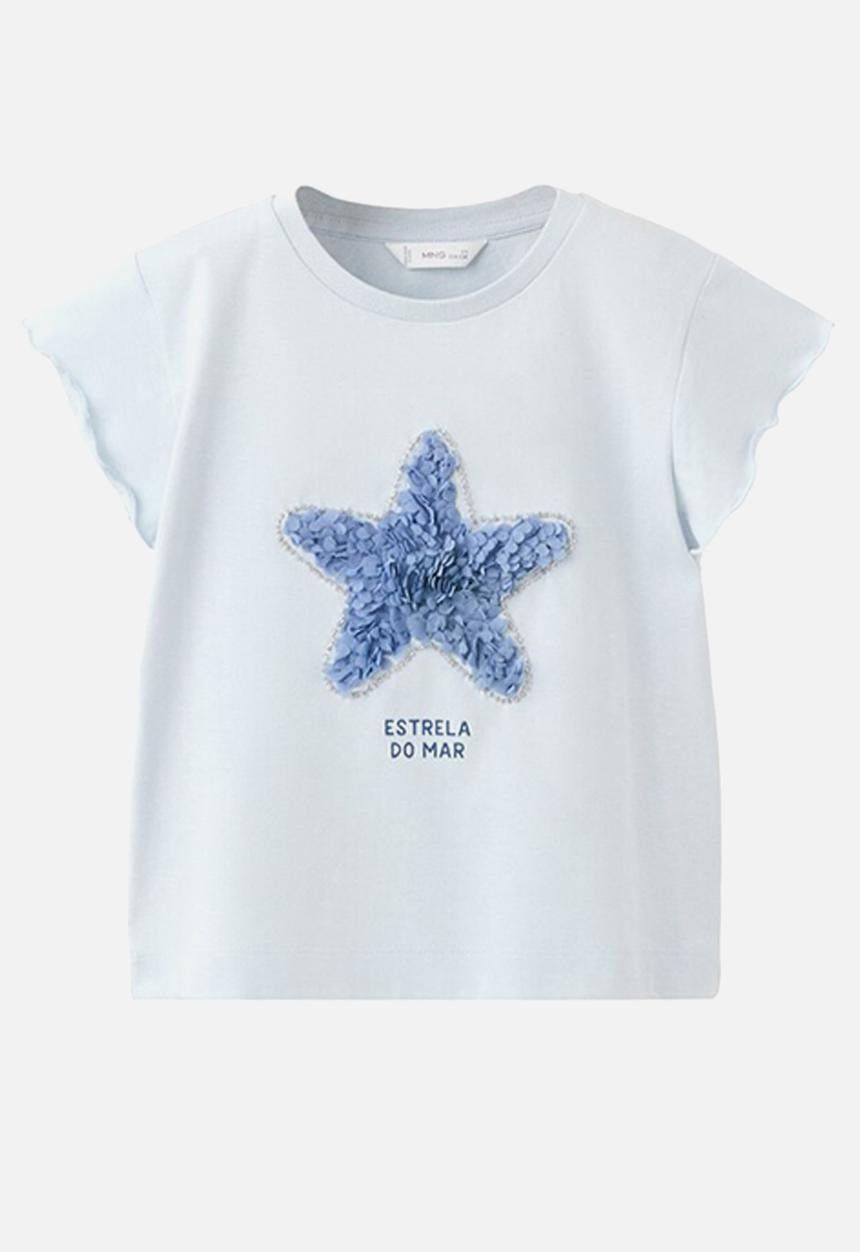 MANGO - T-Shirt ESTRELLA - Light/Pastel Blue