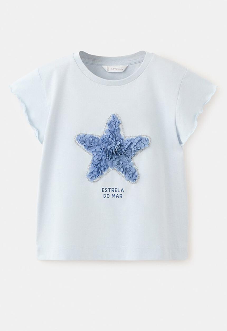 MANGO - T-Shirt ESTRELLA - Light/Pastel Blue