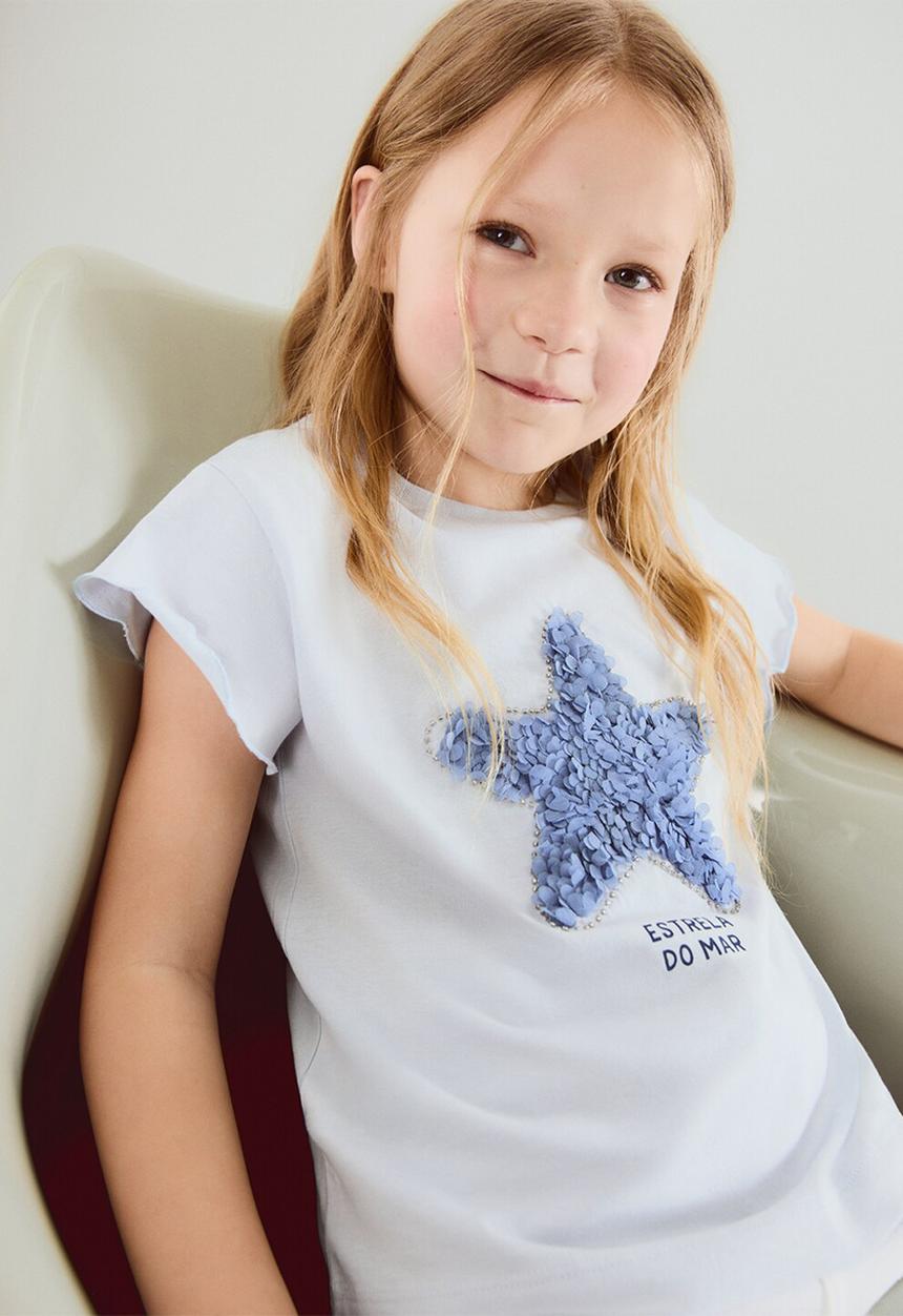 MANGO - T-Shirt ESTRELLA - Light/Pastel Blue