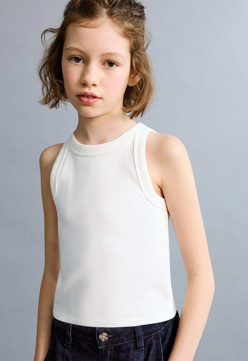 MANGO - T-Shirt RIB - Natural