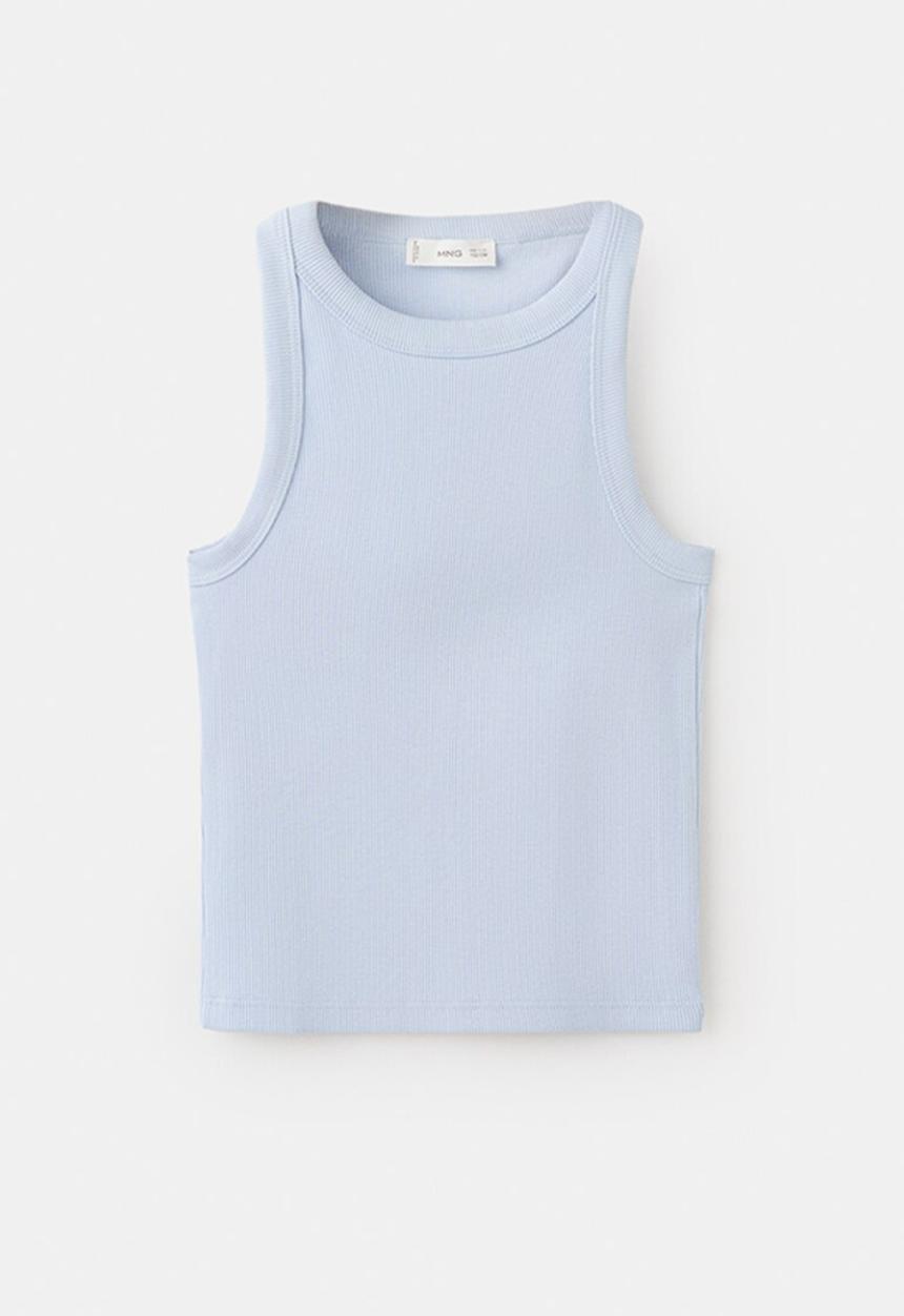 MANGO - T-Shirt RIB - Light/Pastel Blue