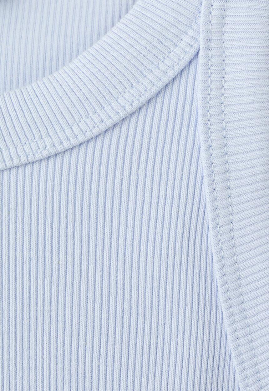 MANGO - T-Shirt RIB - Light/Pastel Blue